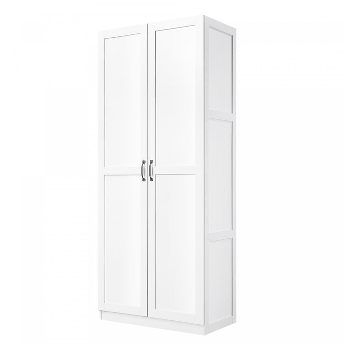 Cornelia Modern 30\" Storage Cabinet in White (7-Shelf) - Set of 2 Bookcase