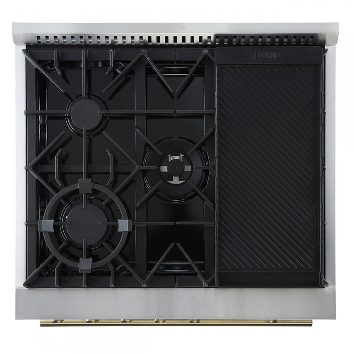 Forno Giovanni 30-inch Gas Range Black, 4.32 cu.ft, -FFSGS6274-30BLK