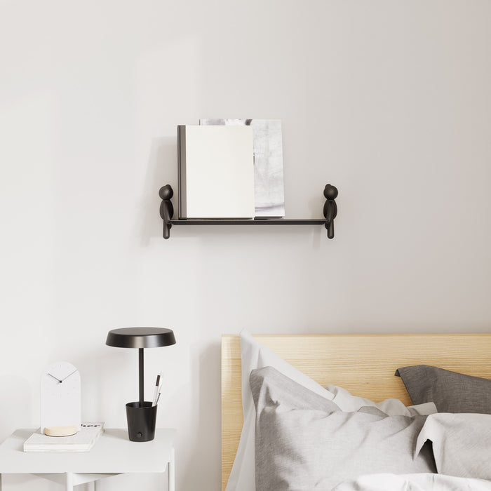 Umbra Modern Steel Buddy Floating Wall Shelf - Black