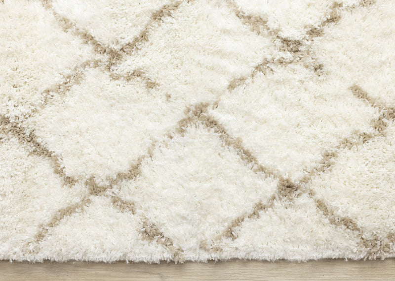 Taylor Cream Brown Lattice Shag Rug, 7'10\" x 10'6\" Indoor Area Rug