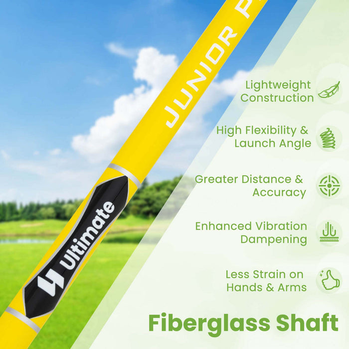 Ultimate Junior Golf Club Set For Children Includes 165cc #3 Fairway Wood & #7 Iron Yellow