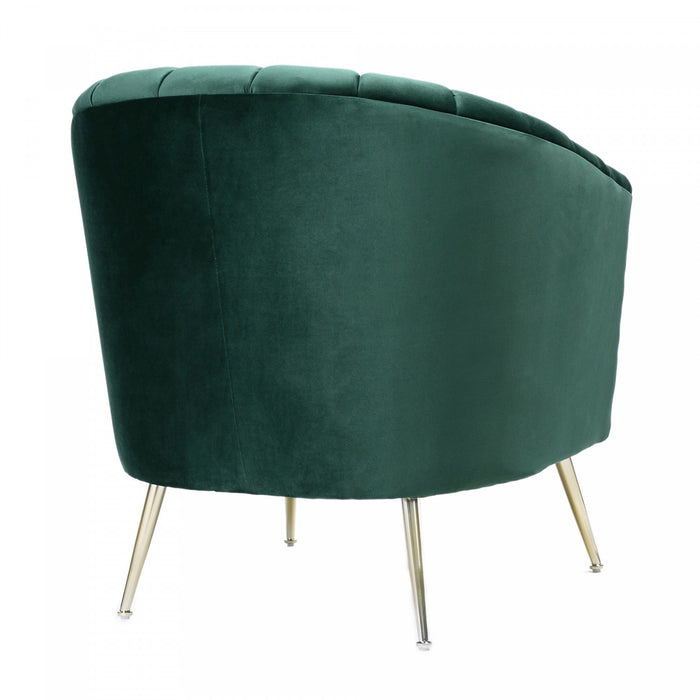 Rosemont Mid-Century Modern Velvet Accent Armchair in Green - Set of 2