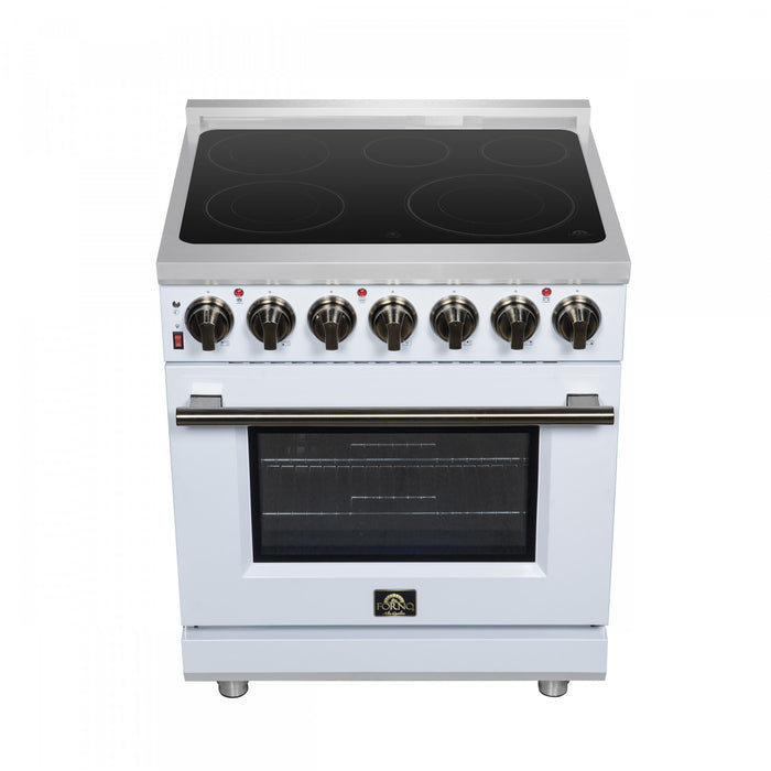 Forno Massimo 30 Inch Freestanding Electric Range, 5 radiant burners, 4.32 cu.ft., White -FFSEL6020-30WHT