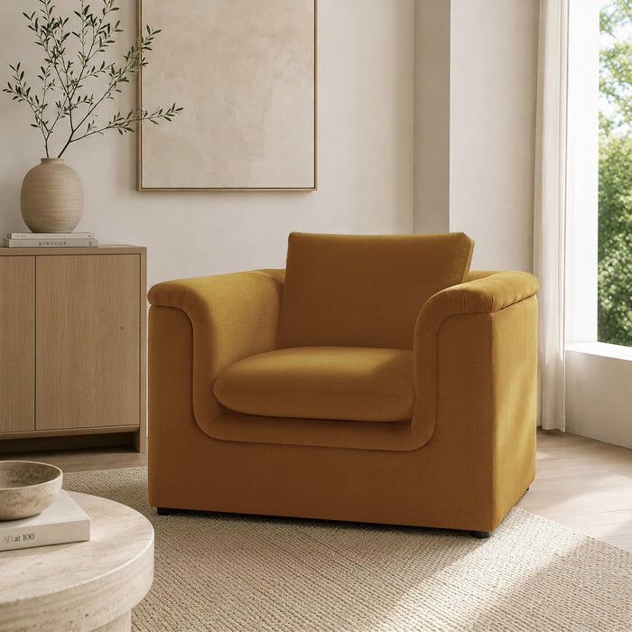Haven Contemporary Modern Upholstered Accent Chair in Harvest Gold