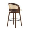 Calvin Indoor Counter Height Swivel Bar Stool Set of 2 with Ergonomic Backrest,Walnut | Calvin – Lot de 2 tabourets de bar de hauteur comptoir pivotants pour interieur avec dossier ergonomique, finition noyer