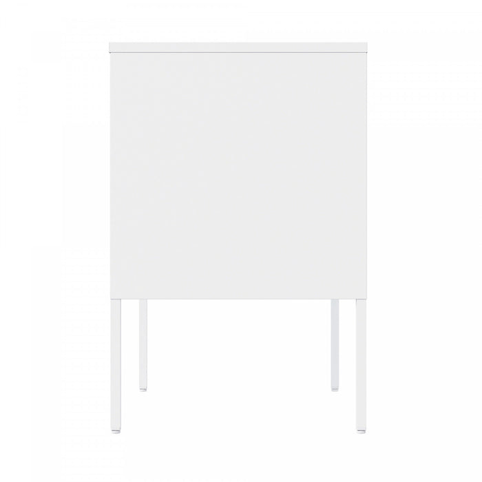 Ava Modern 24\" Metal Accent Cabinet in White