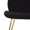 Brynlee Black Tufted Accent Chair with Gold Legs (Set of 2) | Chaise d'appoint Brynlee noire capitonnee avec pieds dores (ens. de 2)
