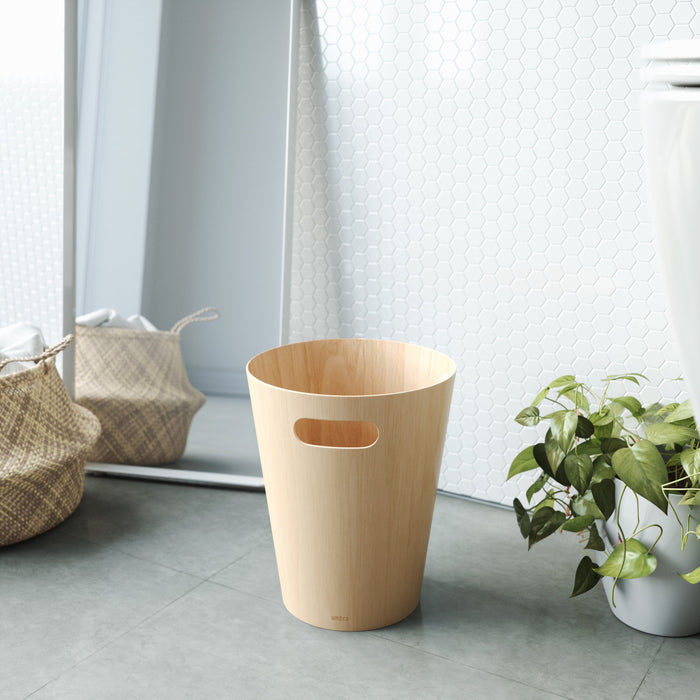 Umbra Woodrow Garbage Bin Trash Can - Natural