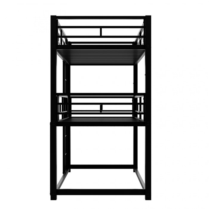 Jenny Twin Triple Space-saving Metal Bed With 3 Sleeping Levels, Black