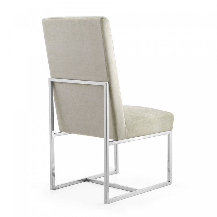 Element Modern Velvet Metal Dining Chair in Champagne - Set of 2