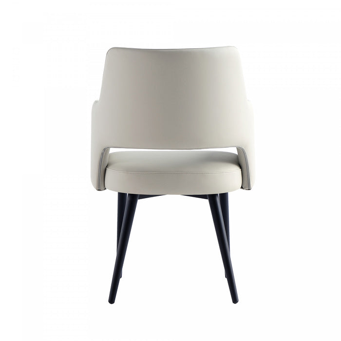 Tremont Modern Metal Vegan Leather Armchair in Stone Gray