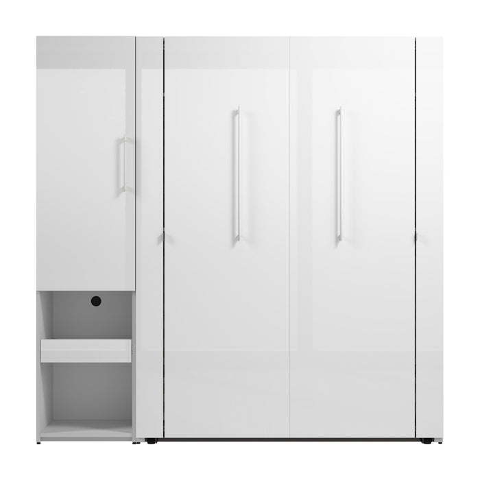 Bestar Avalon Full Murphy Bed & Storage Cabinet with Pull-Out Shelf (81 W)