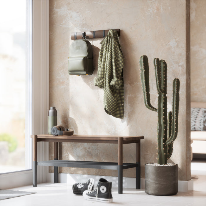 Umbra 5 Flip Wall-Mounted Hooks - Black and Walnut