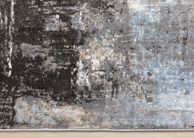 Hadley Grey Taupe Blue Distressed Design Rug, 7'10\" x 10'6\" Indoor Area Rug