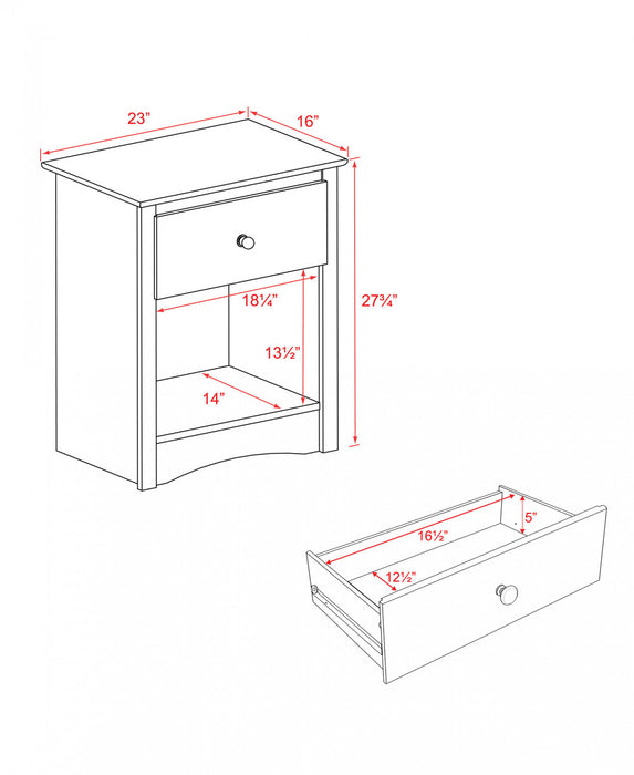 Fremont 1-Drawer Tall Nightstand - Espresso