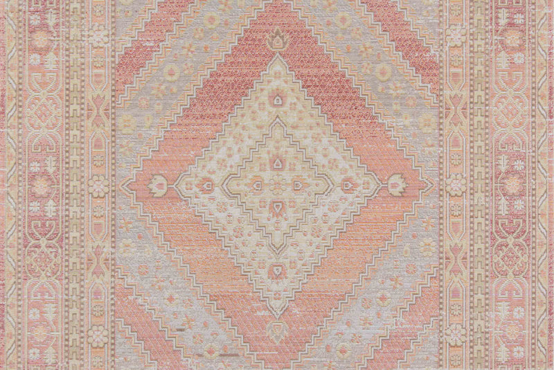 Poppy Traditional 7'10\" x 10'6\" Area Rug in Pink Indoor Area Rug