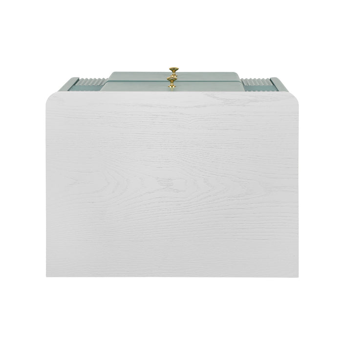 Lila Modern Nightstand with Storage Drawers and Metal Handles,Green