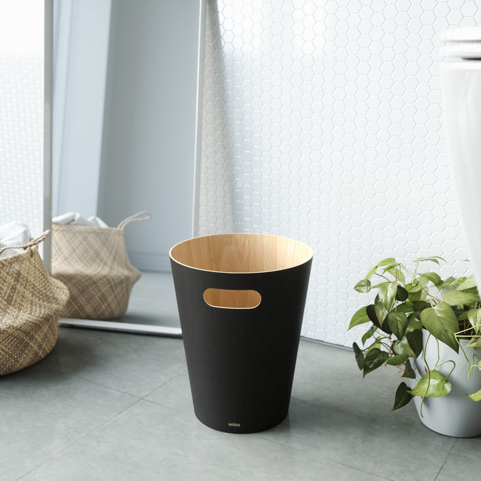 Umbra Woodrow Garbage Bin Trash Can - Black