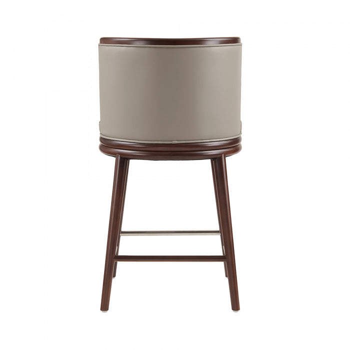Evalyn Modern Wood Upholstered Counter Stool in Taupe