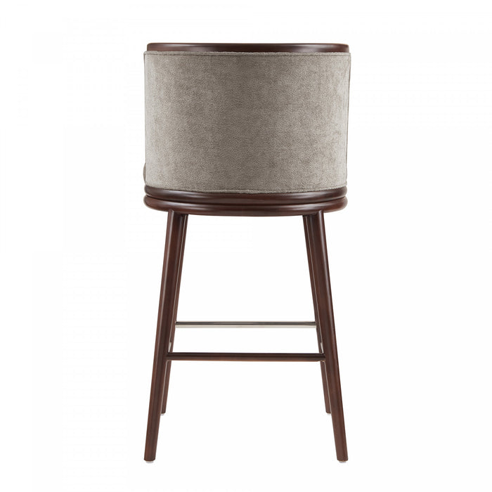 Evalyn Modern Wood Upholstered Barstool in Dove - Set of 3