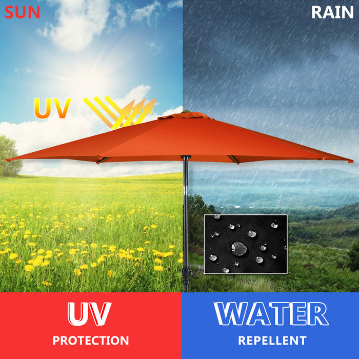Costway 10 FT Patio Umbrella Patio Market Steel Tilt W/ Crank Outdoor Yard Garden Orange