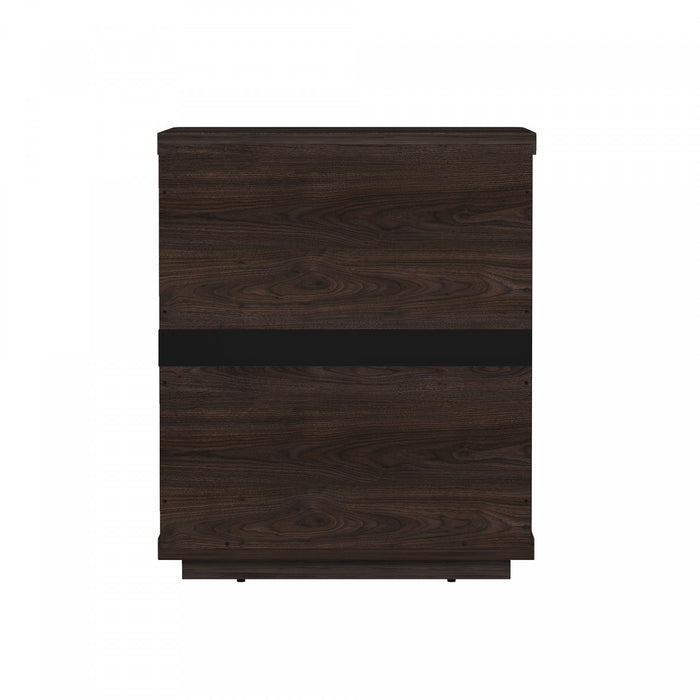 Evelyn Modern 20\" Nightstand in Brown (1-Drawer) - Set of 2