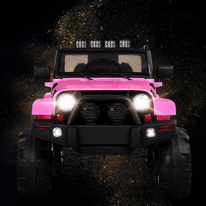 Costway 12v Kids Ride On Truck Car W/ Remote Control Mp3 Music Led Lights Pink