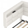 Sophia Upholstered Daybed with LED Lights and Storage Drawers,Twin Size,Beige | Banquette-lit Sophia rembourree avec lumieres LED et tiroirs de rangement, taille simple, beige