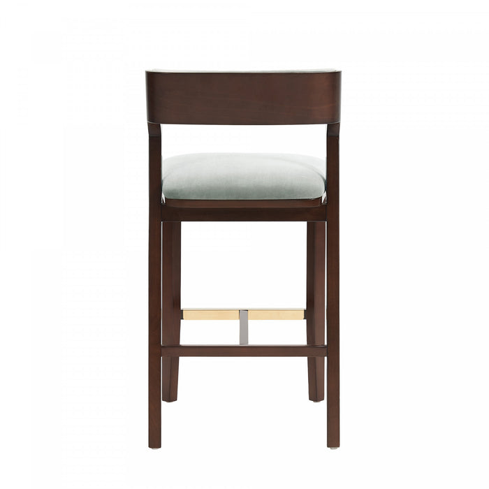 Patricia Modern Wood Upholstered Barstool in White Glacier - Set of 3