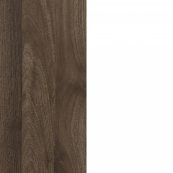 Myro Kitchen Island with Storage Natural Walnut and White - South Shore Kitchen Storage