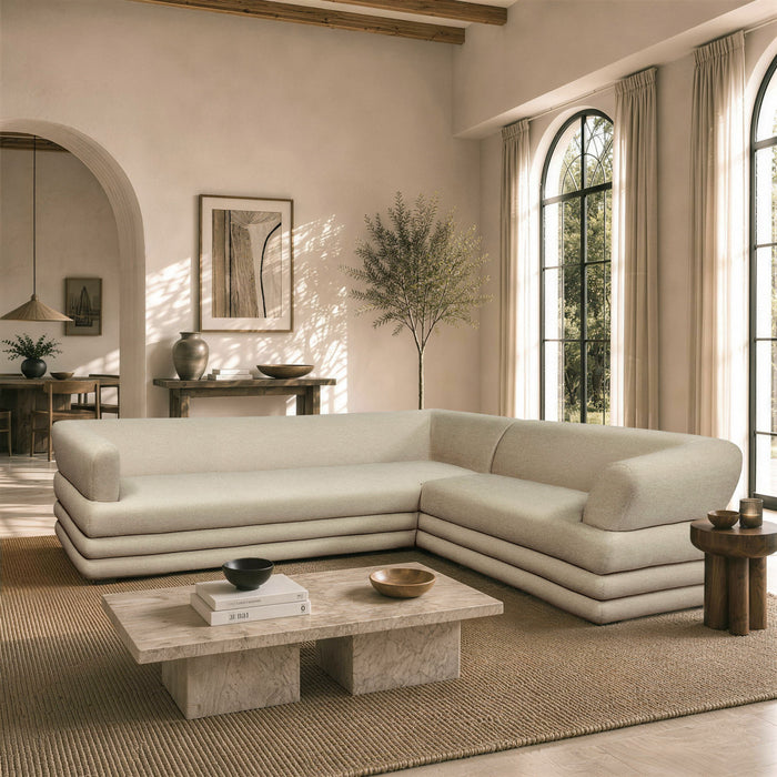 Royal Contemporary Modern 2-Piece Sectional in Natural