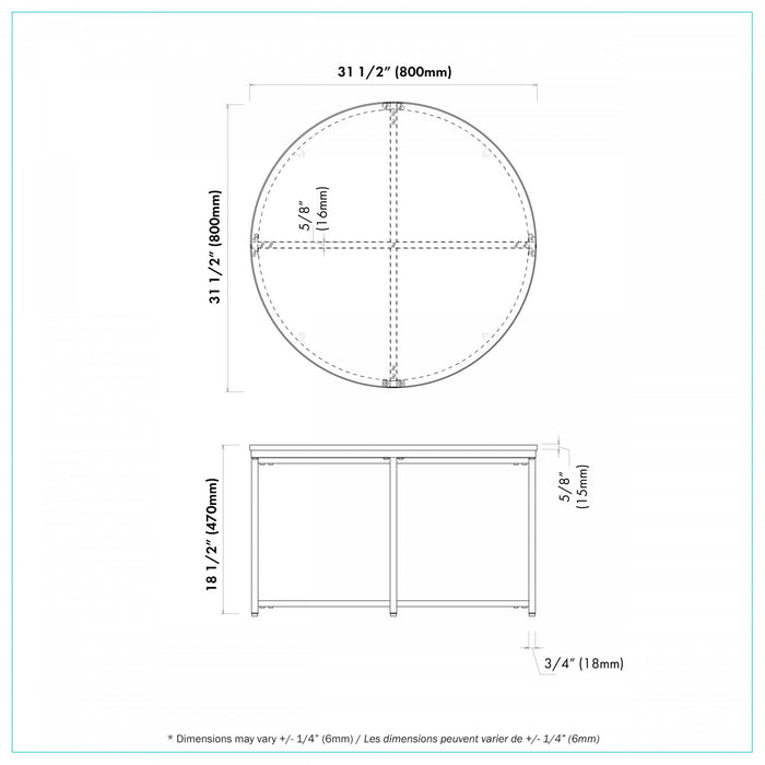 Gilded Round Coffee Table White Marble Tabletop