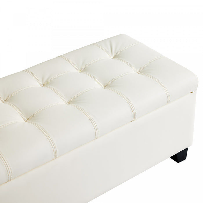 Sophia 48\" Storage Ottoman Bench with Legs End of Bed Bench,Beige