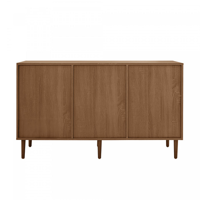 Zona 51.1\" Sideboard Cabinet with Rattan Doors and Adjustable Shelves,Dark Brown Accent Cabinet