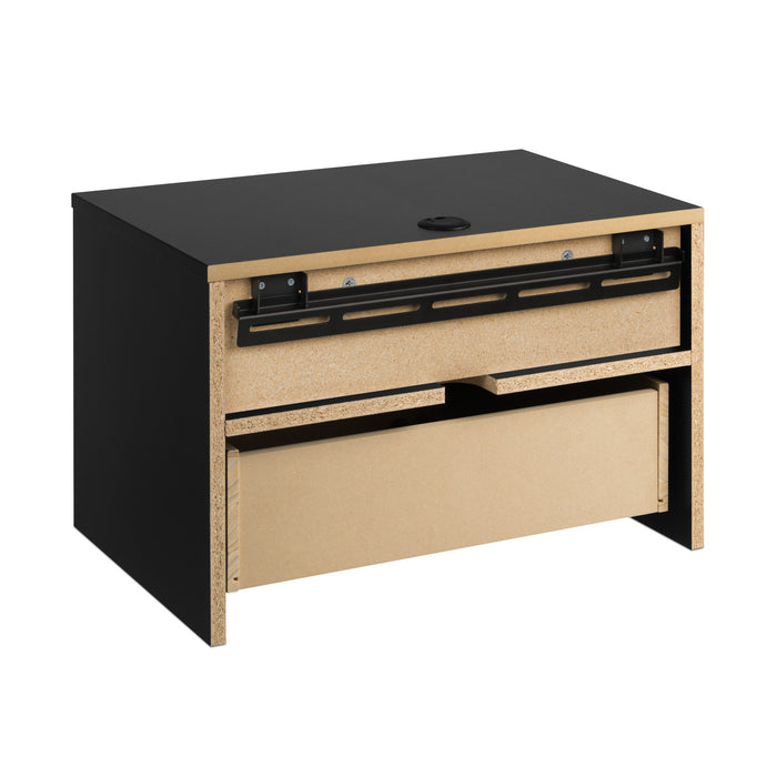 Floating Shelf with Drawer - Black