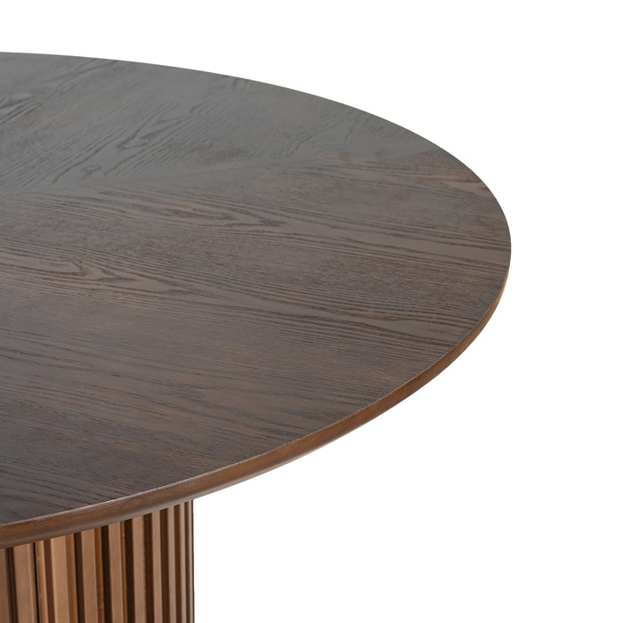 Cove 47.25\" Round Pedestal Dining Table for 4-5 People, Brown