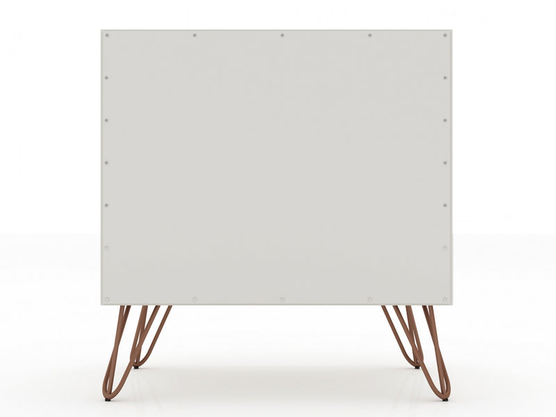 Rockefeller Mid-Century Modern 20\" Nightstand in Off White (1-Drawer) - Set of 2
