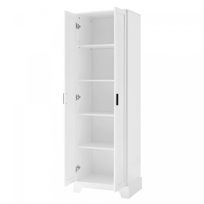 Liam Multi-Functional Storage Cabinet with Doors and Adjustable Shelves,White Accent Cabinet