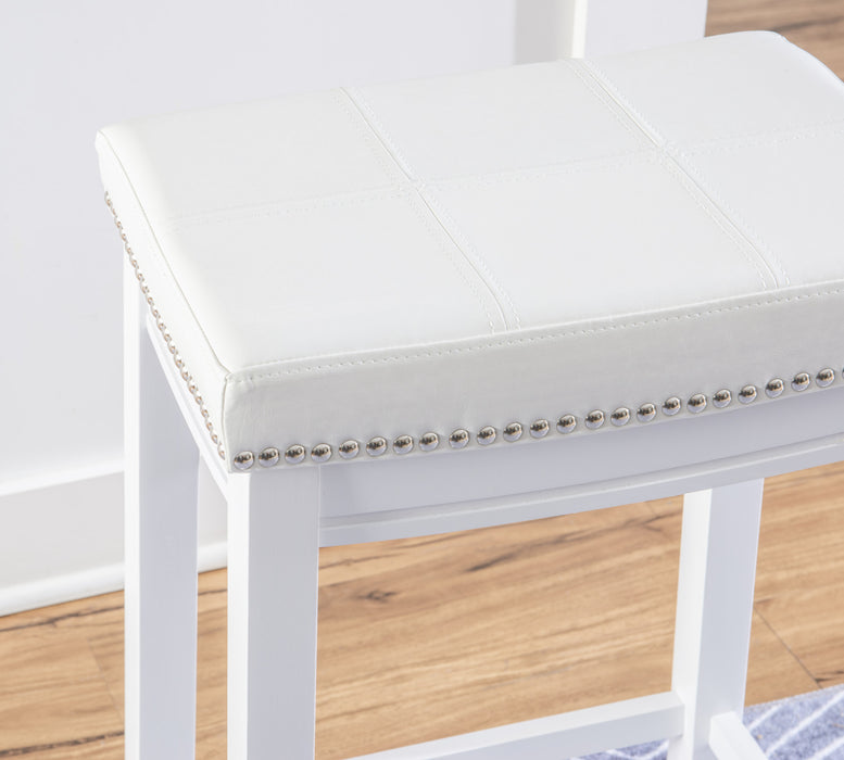 Claridge Fabric Backless Barstool - White