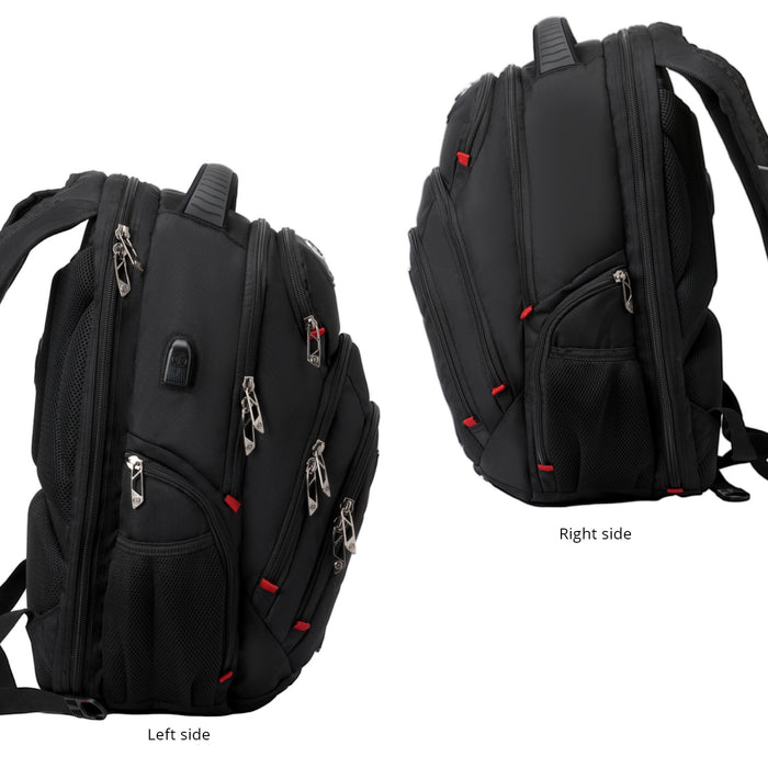 Swissdigital Neptune Backpack – 16\" Laptop Bag, USB Charging, SDD Finder, RFID Protection, TSA-Friendly, Add-A-Bag System