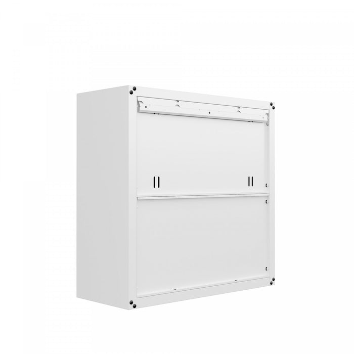 Fortress Modern 30\" Floating Garage Cabinet in White - Set of 2 Garage Storage