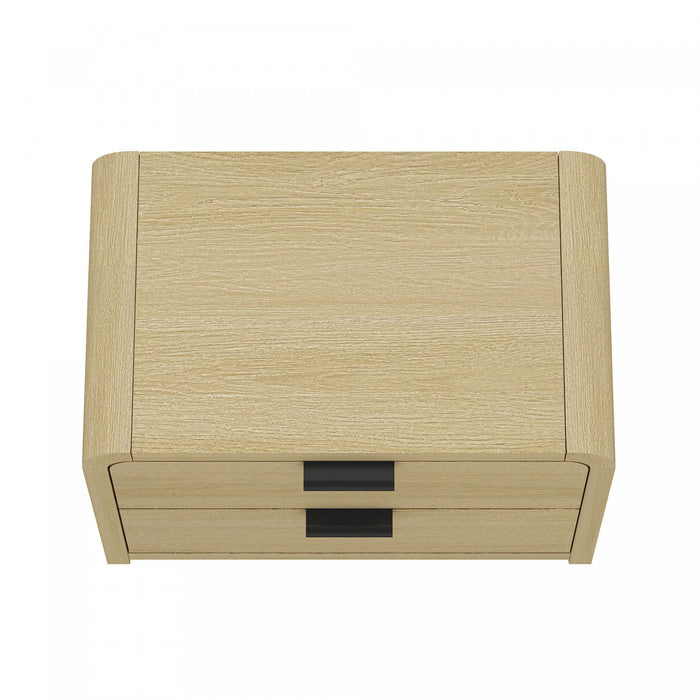 Grace Modern 28\" Nightstand in Natural Oak and Black