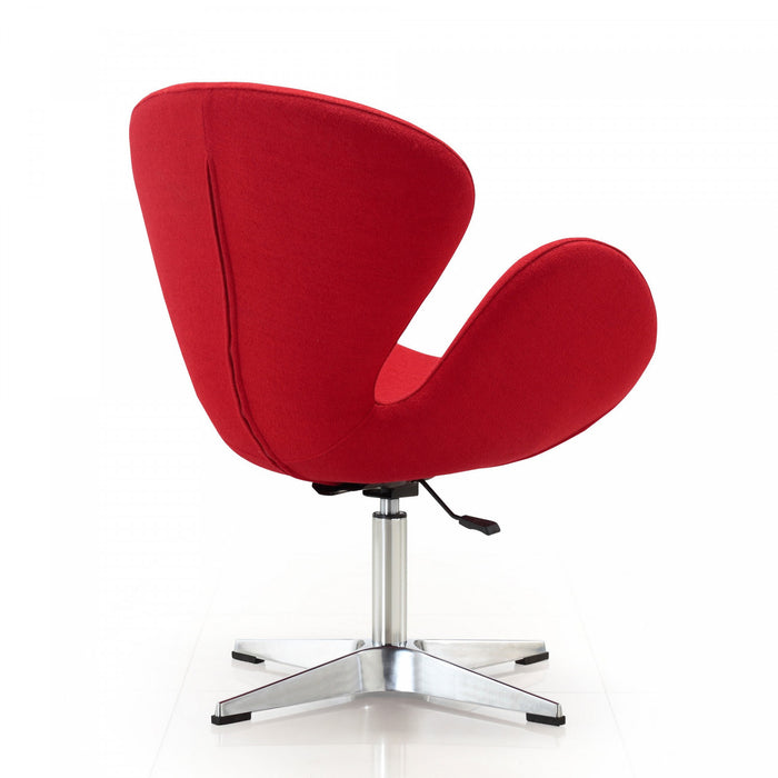 Raspberry Modern Upholstered Swivel Lounge Chair in Red - Set of 2 Accent Chair