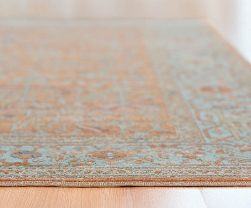 Hailey Traditional 9'3\" x 11'10\" Area Rug in Orange Indoor Area Rug