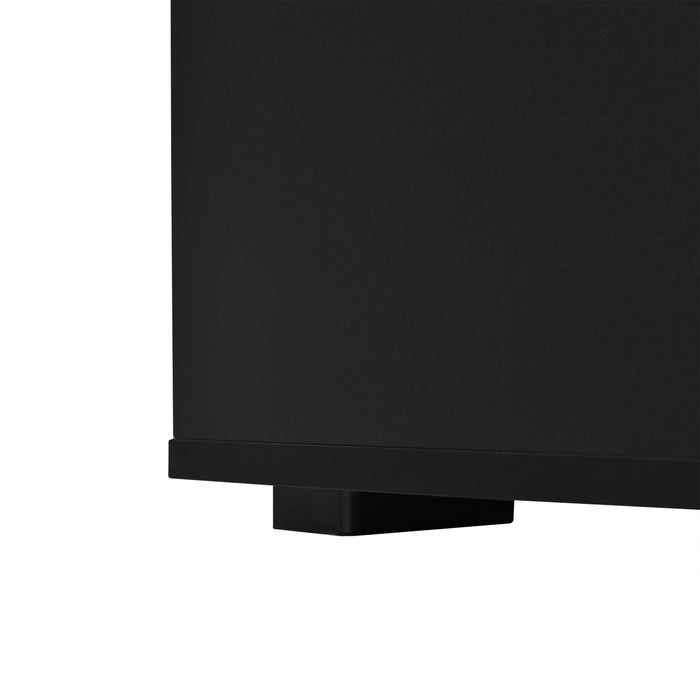Aiden LED Coffee Table with Storage Drawers and App-Controlled Lighting,Black