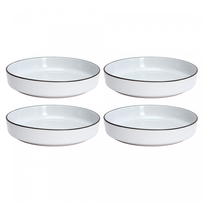 Cena Home Bistro Dinner Bowls, Set of 4, 7.8-inch Stoneware Pasta and Salad Bowls