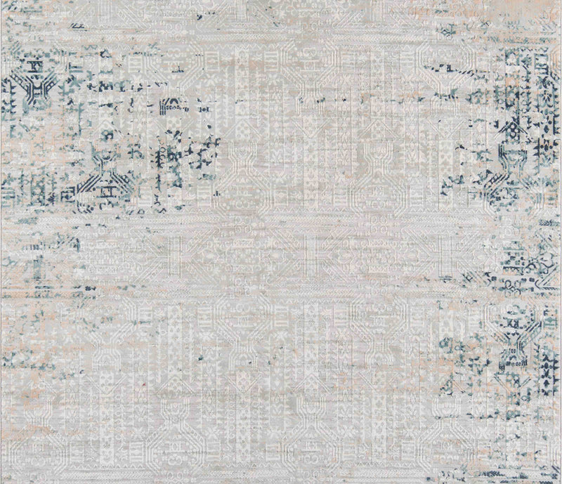 Amber Traditional 8'11\" x 12'6\" Area Rug in Grey Indoor Area Rug