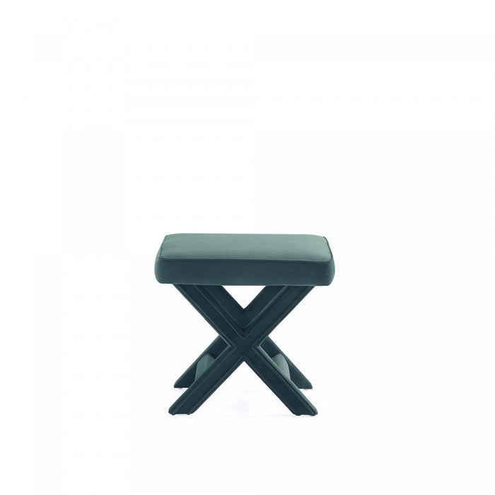 Abigail Mid-Century Modern Upholstered Velvet Accent Bench in Forest Green