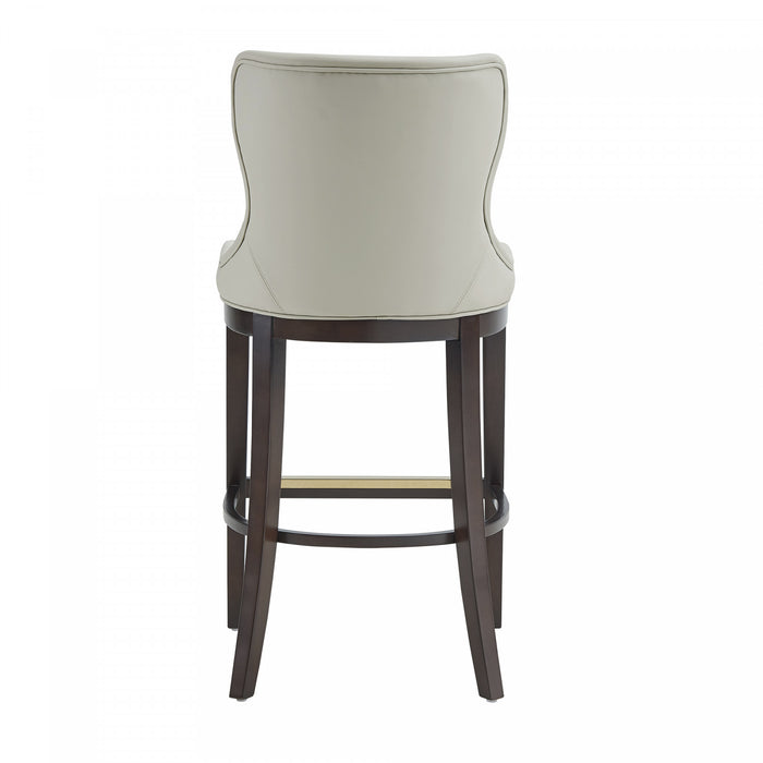 Blair Modern Wood Upholstered Barstool in Stone
