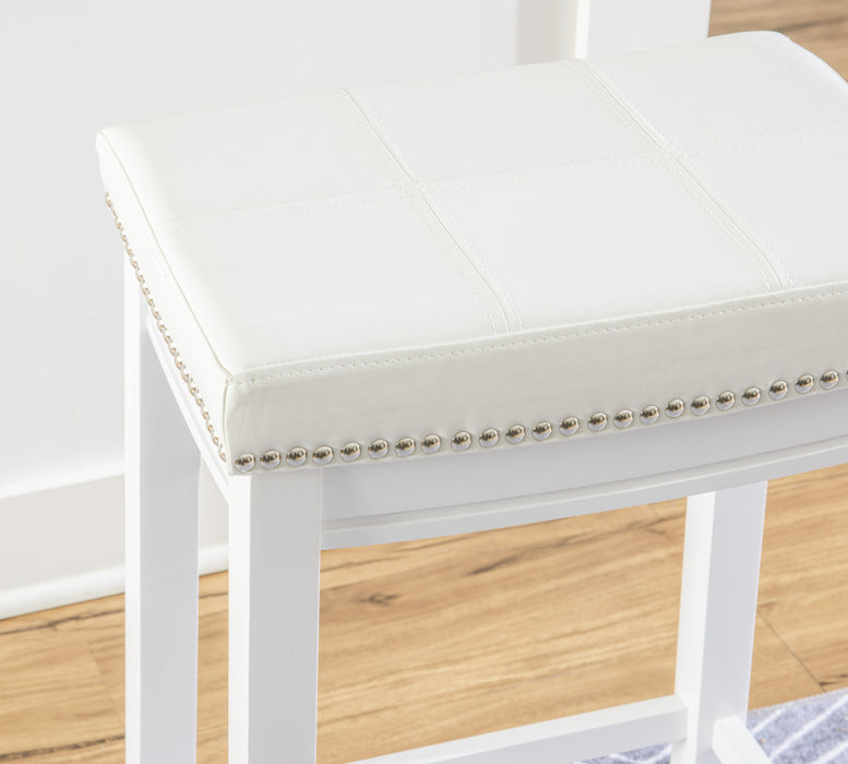 Claridge Fabric Backless Counter-Height Stool - White